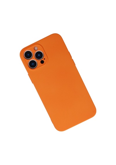 İphone 13 Pro Max Kılıf Nano İçi Kadife Silikon - Turuncu
