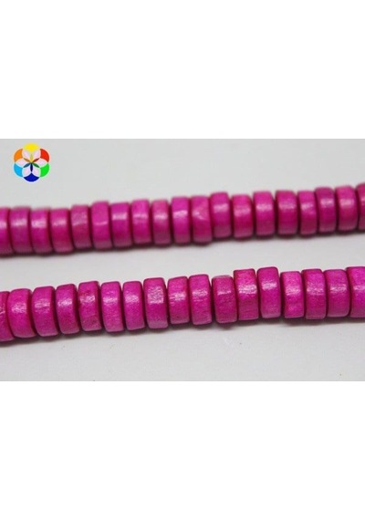 Bileklik Boy Ahşap Yarım Dizi Rondela Pembe 18cm Uzunluğundadır Çok Renkli
