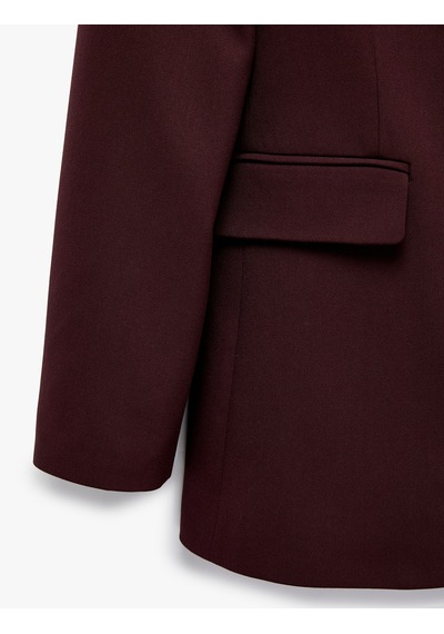 Koton Regular Fit Uzun Kollu Cep Detaylı Düğmeli Viskon Karışımlı Blazer Ceket Bordo 7wak50167uw Koton Regular Fit Uzun Kollu Cep Detaylı Düğmeli Viskon Karışımlı Blazer Ceket Bordo 7wak50167uw