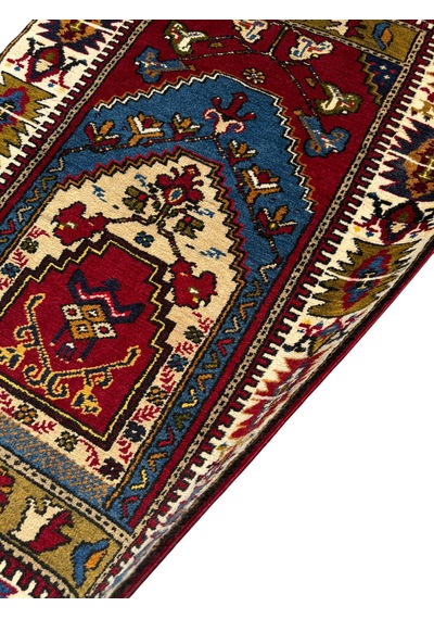 El Dokuma Sıfır Yahyalı Namazlık 77x120 Yün Kök Boya Seccade
