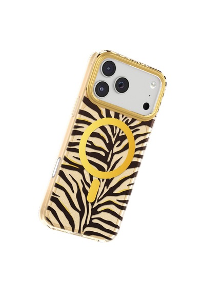 İphone 17 Pro Max Uyumlu Kılıf M-safe Şarj Özellikli Zore Paris Veyro Tpu Kapak Gold