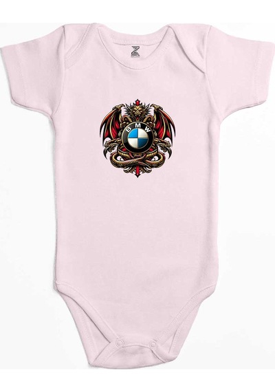 Zepplin Giyim Bmw Logo Ejderha Pembe Bebek Body Zıbın