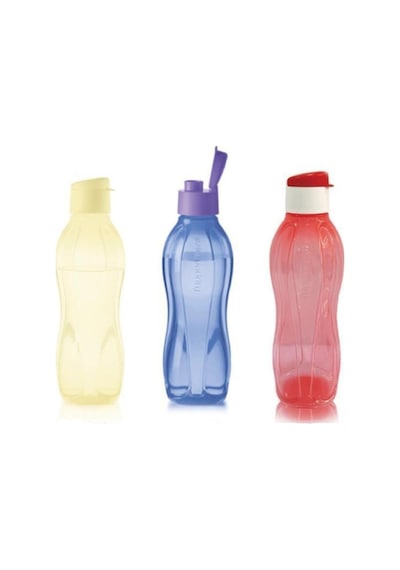 Eco Şişe 750 Ml 3 Lü Matara Suluk Set Kolay Kapak Water Bottle Kırmızı