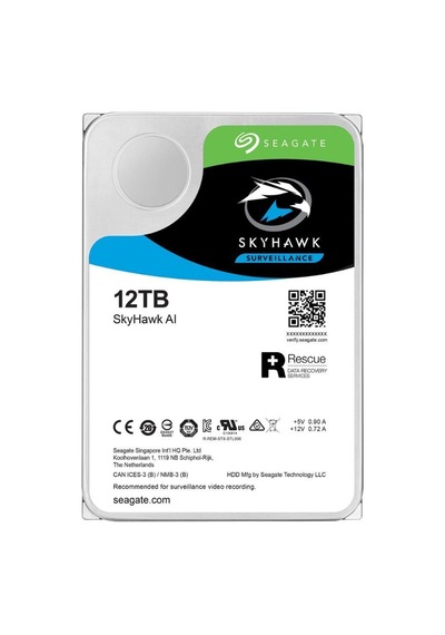 Seagate Skyhawk Aı, St12000ve001, 3.5&amp Quot , 12tb, 256mb, 7200rpm, Güvenlik, Hdd