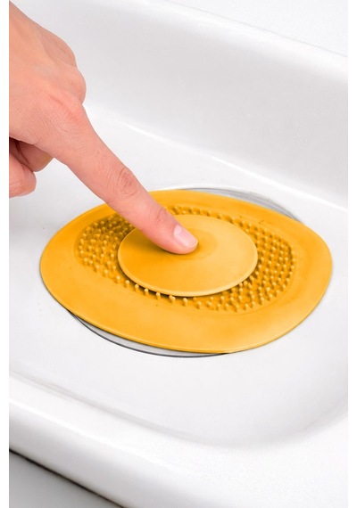 Koyu Mavi Gider Koku Önleyici Kademeli Silikon Lavabo Tıkacı Banyo Mutfak 10x10.5 Cm Turuncu