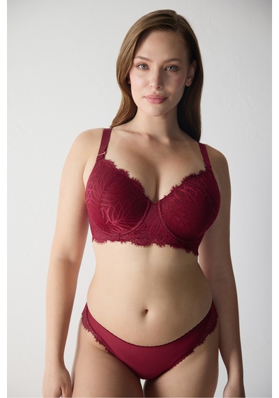 Magic Form Motifli Dantelli Toparlayıcı Sütyen Bordo - 514690490 Bordo