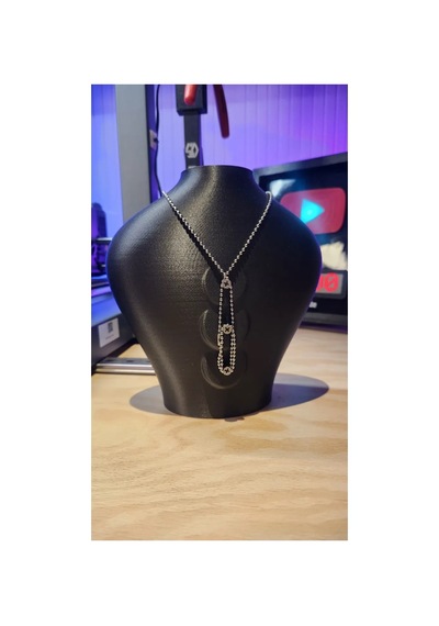 19 Cm Takı Büstü Dekoratif Takı Organizer Manken Standı Mücevher Kolye Tasarım Sergi Siyah