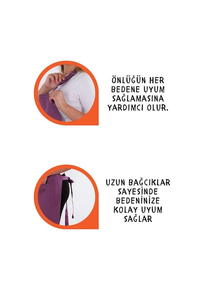 Star Ayar Askılı Havlulu Mutfak Önlüğü Seti Havlulu Önlük Mor-mor