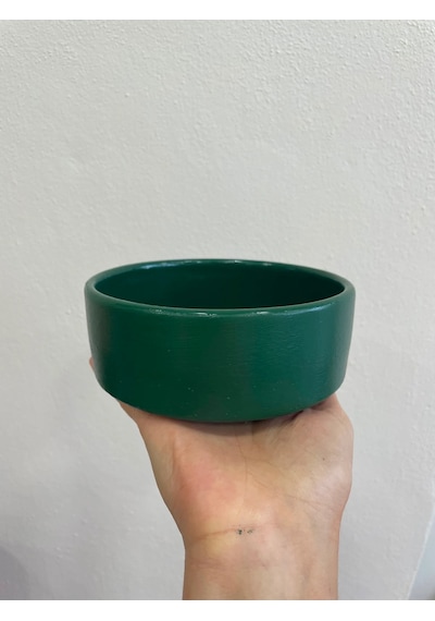 Kase Model Beton Kedi Köpek Mama Ve Su Kabı 15cm Çap 5cm - Yeşil
