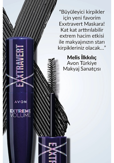 Avon Exxtravert Ekstra Hacim Veren Maskara 9 ML Blackest Black 2'li