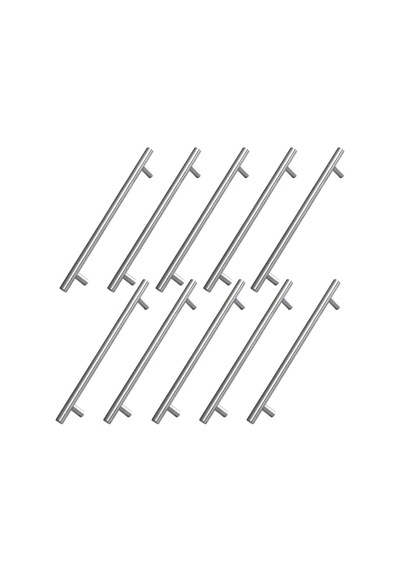 Lexroo 10 Adet Pürüzsüz İnox Metal Kulp 192 Mm Mobilya Mutfak Çekmece Dolap Dolabı Kulbu Kulpu Çok Renkli
