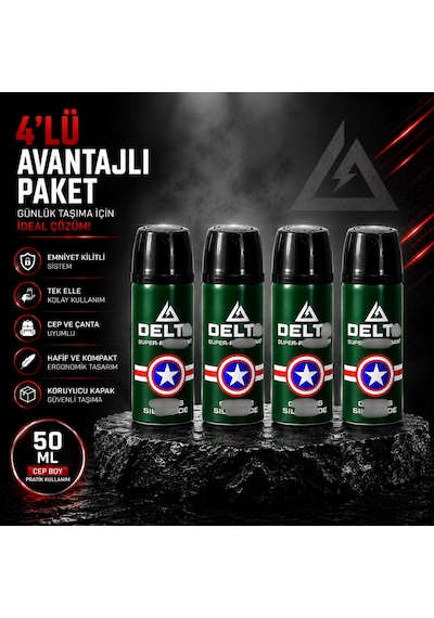 4 Adet Delta Biberr Gaz Sprey 50ml