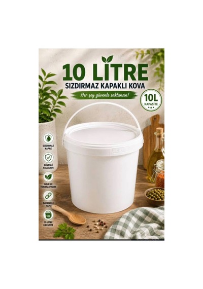 Plastik Yoğurt Kovası 10 Lt 5 Adet Beyaz - 928761826 Beyaz