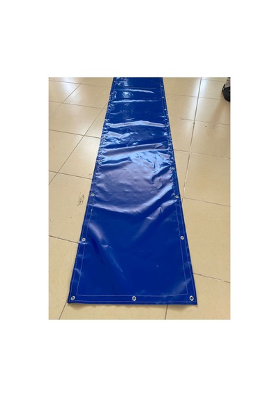 Mavi Balkon Brandası - 650 Gr Pvc Polyester - Kuşgözlü Ve Kolon Takviyeli Balkon Demiri Brandası Mavi