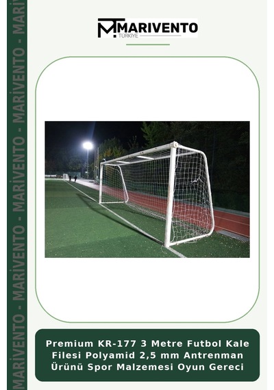 Premium Kr-177 3 Metre Futbol Kale Filesi Polyamid 2,5 Mm Antrenman Ürünü Spor Malzemesi Oyun Gereci Belirtilmemiş