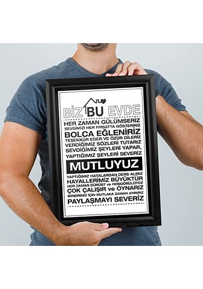 Ailenize Özel Dekoratif Ev Hediyesi Baskılı Çerçeve 24x33x1 Cm