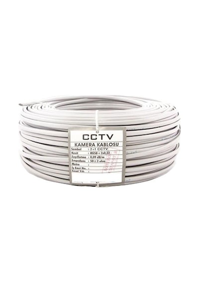 100 Metre Kaliteli 2+1 0,22 Mm Cctv Güvenlik Kamera Kablosu