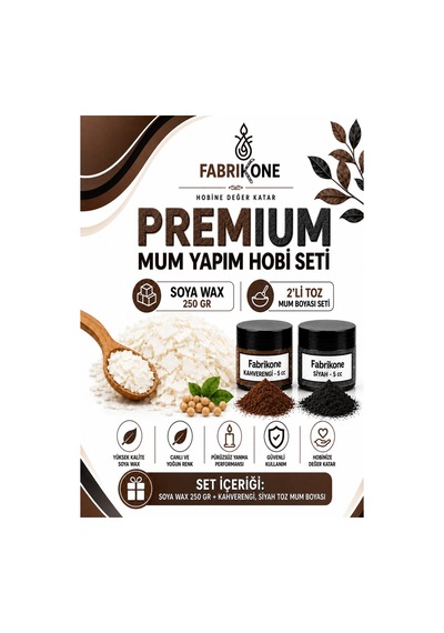 Premium Mum Yapım Hobi Seti - Soya Wax 250 Gr - 2'li Toz Mum Boyası Seti - Kahverengi, Siyah Bkfabsw2502khs Karışık