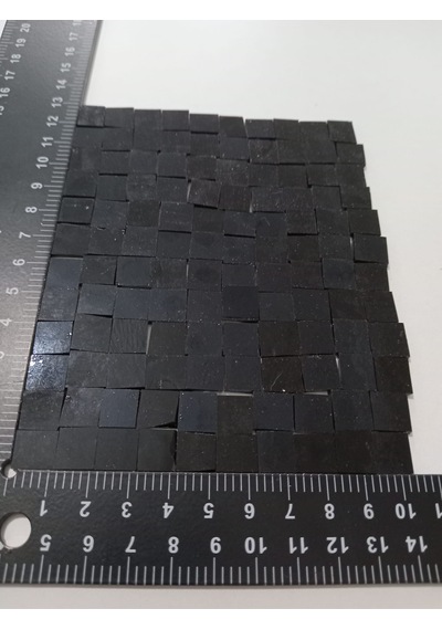 Siyah Kare Vitray Cam Mozaik Taşı - Sanatsal Mozaik İçin Yaklaşık 10x10 Mm