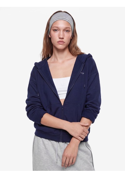 Koton Pullu Payetli Dansçı Sweatshirt Melek Kanat Detaylı Kapüşonlu Rahat Kalıp Fermuarlı Lacivert 7wal10495ık