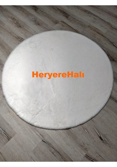 Mono Beyaz Yumuşak Dokulu Uzun Tüylü Yıkanabilir Suni Tavşan Post