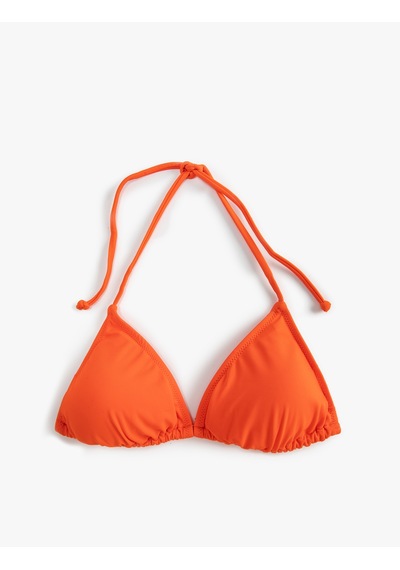 Koton Üçgen Bikini Üstü Boyundan Bağlamalı Kaplı Turuncu 3sak10145bm Turuncu