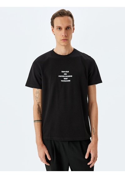 Koton Regular Fit Pamuklu Kısa Kollu Slogan İşlemeli Bisiklet Yaka Tişört Siyah 5sam10145hk Siyah Koton Regular Fit Pamuklu Kısa Kollu Slogan İşlemeli Bisiklet Yaka Tişört Siyah 5sam10145hk Siyah