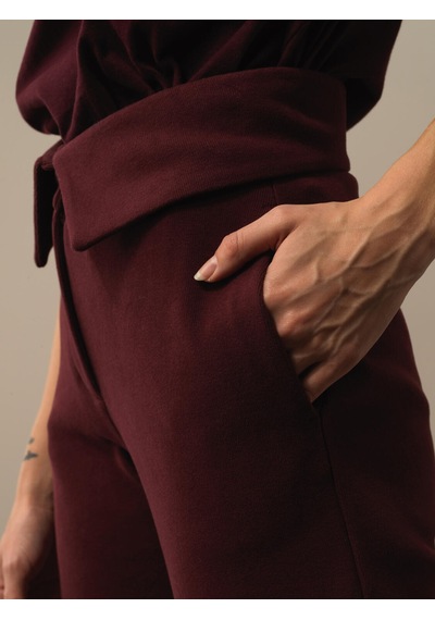 Xint Bordo Pamuk Dokulu Oversize Sweat Pantolon 470400
