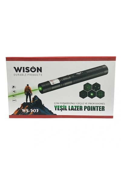 Wison Ws-503 100mw 3.7v 3200 Mah Desen Başlıklı Şarjlı Yeşil Lazer Pointer Çok Renkli