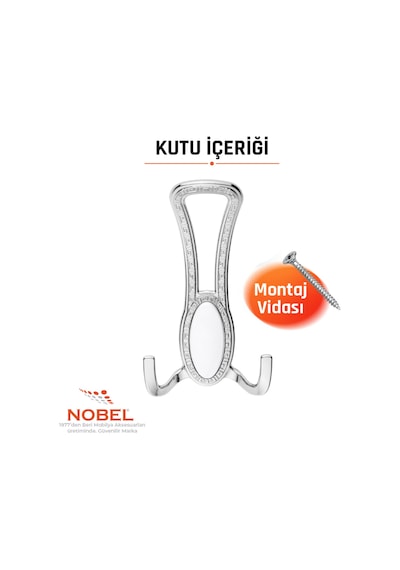 Seçi L Portmanto Askısı, Metal Vestiyer Askısı, Krom , Duvar Ve Dolap Askılığı 5'li Set Vidalı
