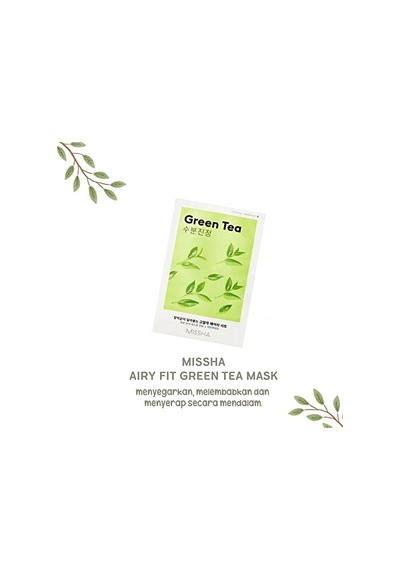 Mıssha Yeşil Çay Özlü Nemlendirici Yaprak Maske 1ad Airy Fit Sheet Mask Green Tea