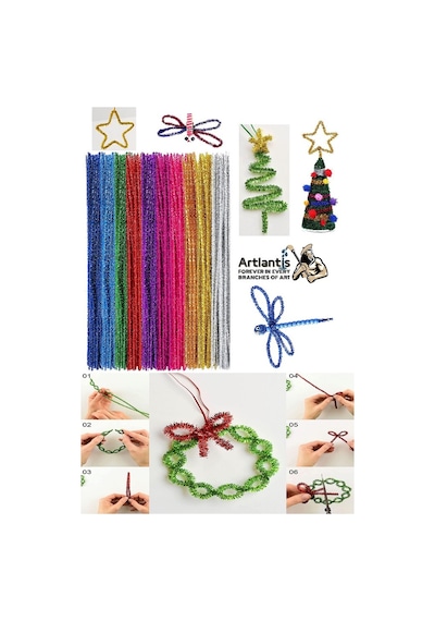 Şönil Pastel Metalik Ve Ana Renkler 30 Cm 300 Lü 1 Paket Renkli Tüylü Tel Peluş Tel 30 Cm Elişi Okul Projeleri Süsleme