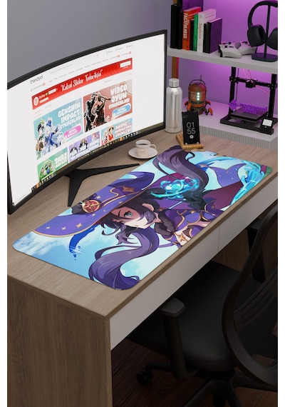 Mona Genshin Impact Anime Gacha V1 - 90x40 Xxl Gaming Mouse Pad Fare Altlığı