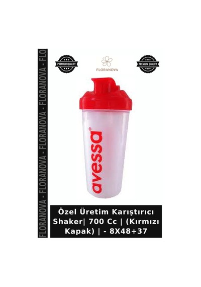 Özel Üretim Karıştırıcı Shaker 700 Cc Kırmızı Kapak - 8x48+37