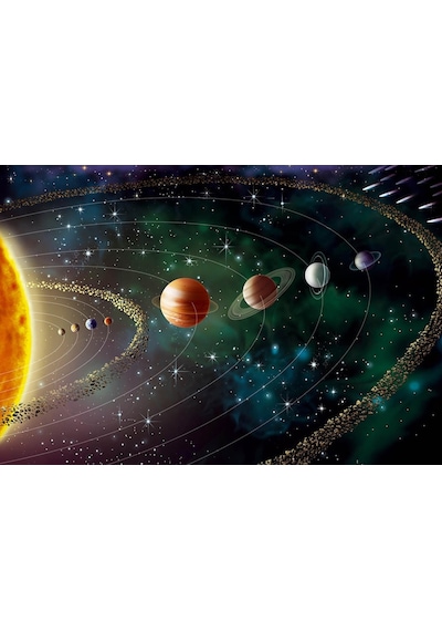 Güneş Sistemi Gezegenler Eğitici Çocuk Odası Duvar Kağıdı (397455065)