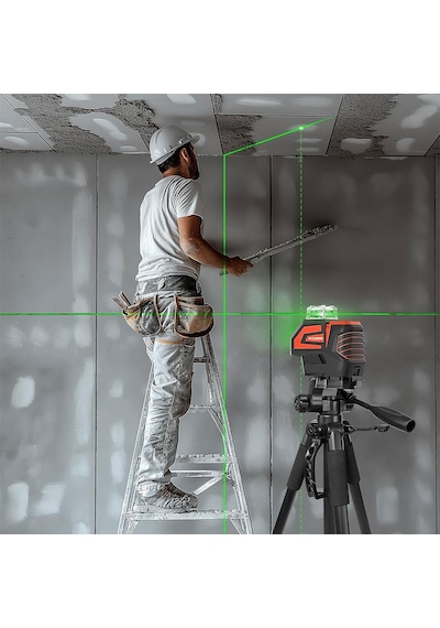 Kobb Kbl32g Profesyonel Li-ion Yatay 360 Ve Dikey Otomatik Hizalamalı Yeşil Nokta Şakül Ve Yeşil Çapraz Çizgi Lazer