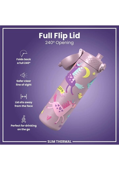 İnce Su Termosu - Unicorn - 500 Ml - Sızdırmaz Çok Renkli