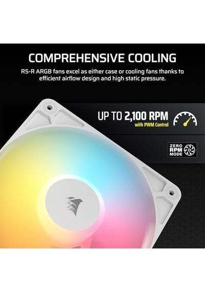 Rs120-r Argb 120mm Pwm Ters Yapraklı Fan Üçlü Paket - Beyaz Co-9050197-ww