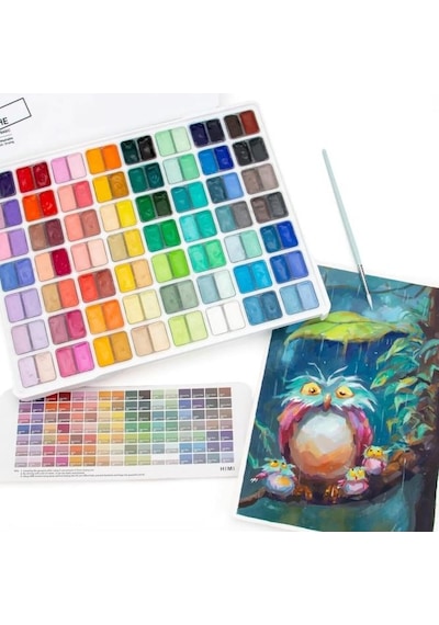 Hımı Twin Cup Gouache Set 112 Renk X 12 Gr Guaj Boya White Case Karışık Renk