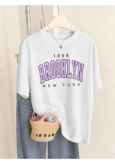 Noıssey Urban Pop Graphic Kadın Tişört Koleksiyonukod 5482 Beyaz