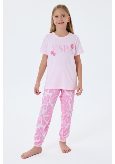 U.s. Polo Assn. Kız Çocuk Pembe Pijama Takım Pembe