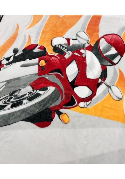 Aksu -moto Racing Mavi- Tek Kişilik Çocuk Battaniye 155x215