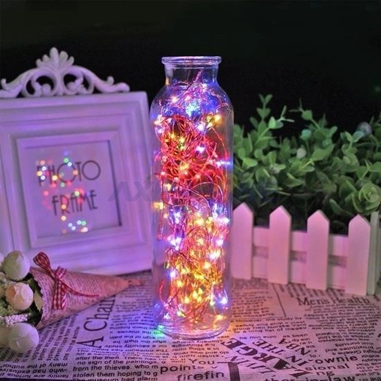 Aklow Pilli Renkli Peri Led Işık Dekoratif Aydınlatma 5 Metre Rgb Led Çoklu Renk