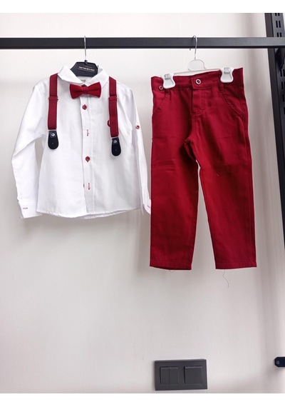 Carnaval Wear Keten Papyonlu Takım Bordo