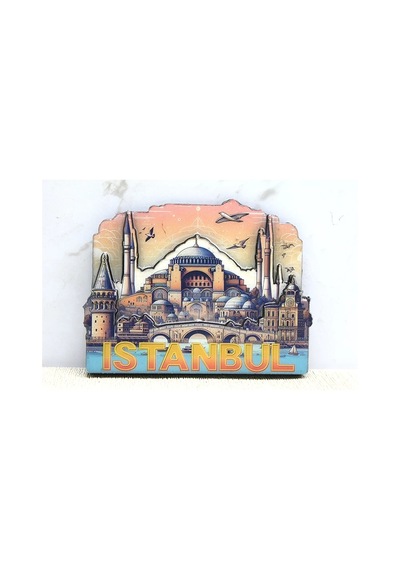 Ahşap İstanbul Temalı Magnet Alk4364 Altın
