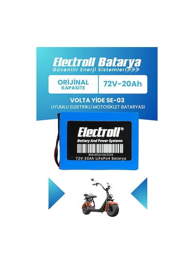 Volta Yide Se-03 Uyumlu Batarya Standart Kapasite Lifepo4 72v 20ah Elektrikli Motorsiklet Bataryası