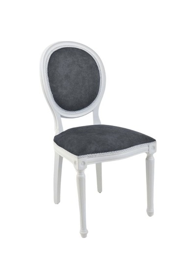 Madalyon Ahşap Klasik Sandalye Beyaz - Gri