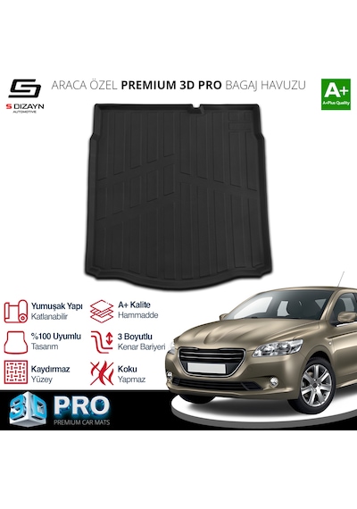 S-dizayn Peugeot 301 3d Pro Bagaj Havuzu 2012 Üzeri A+ Kalite