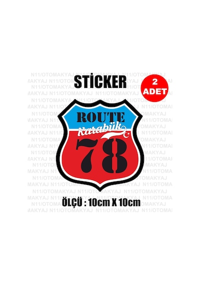 78 Karabük Plaka Rota Sticker Araba Kask Motosiklet Laptop Etiket