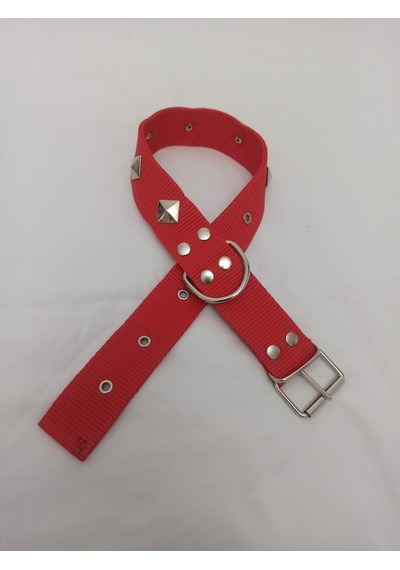 Kozaklı Süslü Köpek Tasması Kırmızı 70 x 4 CM Kırmızı